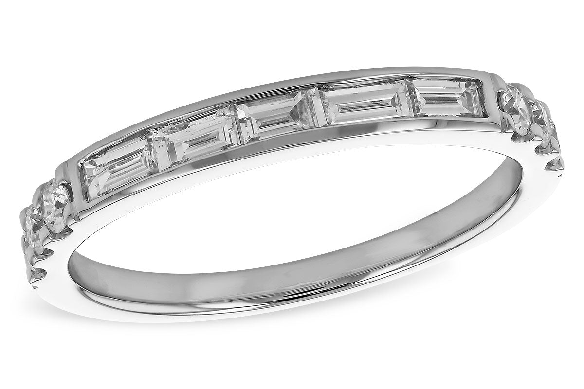 Allison Kaufman Baguette Diamond Wedding Band in 14K White Gold, 0.44 ctw