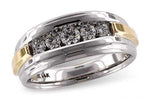 Allison Kaufman Diamond Men's Wedding Band in 14K Two-Tone Gold, 0.50 ctw