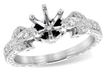 Allison Kaufman Diamond Engagement Ring Semi-Mount in 14K White Gold, 0.15 ctw