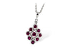 Allison Kaufman Ruby & Diamond Necklace in 14K White Gold, 0.87 ctw