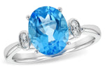 Allison Kaufman Blue Topaz & Diamond Ring in 14K White Gold, 2.90 ctw