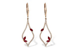 Allison Kaufman Ruby & Diamond Earrings in 14K Rose Gold, 0.95 ctw