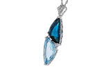 Allison Kaufman Blue Topaz & Diamond Necklace in 14K White Gold, 6.97 ctw, alternate view