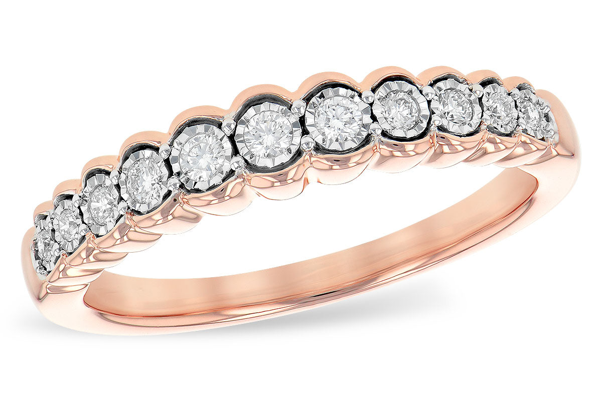 Allison Kaufman Diamond Wedding Band in 14K Rose Gold, 0.15 ctw (W2330)