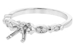 Allison Kaufman Diamond Engagement Ring Semi-Mount in 14K White Gold, 0.08 ctw (L7837), alternate view