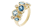 Allison Kaufman Blue Topaz & Diamond Ring in 14K Yellow Gold, 2.75 ctw, alternate view