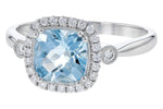 Allison Kaufman Aquamarine & Diamond Ring in 14K White Gold, 1.40 ctw, alternate view