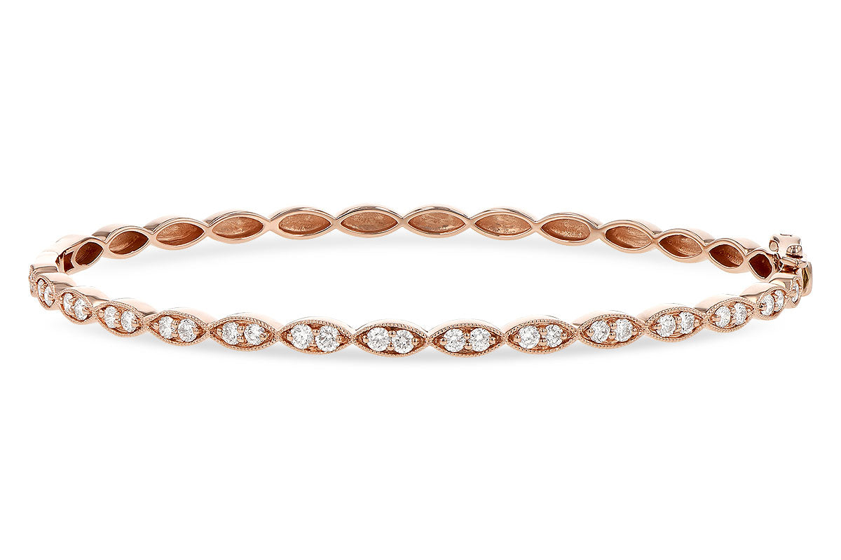 Allison Kaufman Diamond Bangle Bracelet in 14K Rose Gold, 0.73 ctw