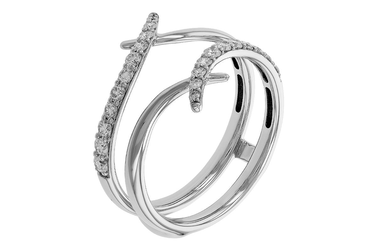 Allison Kaufman Diamond Ring Guard in 14K White Gold, 0.40 ctw, alternate view