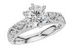 Allison Kaufman Diamond Engagement Ring Semi-Mount in 14K White Gold, 0.12 ctw (L7950)