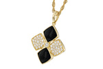 Allison Kaufman Onyx & Diamond Necklace in 14K Yellow Gold, 1.50 ctw, alternate view
