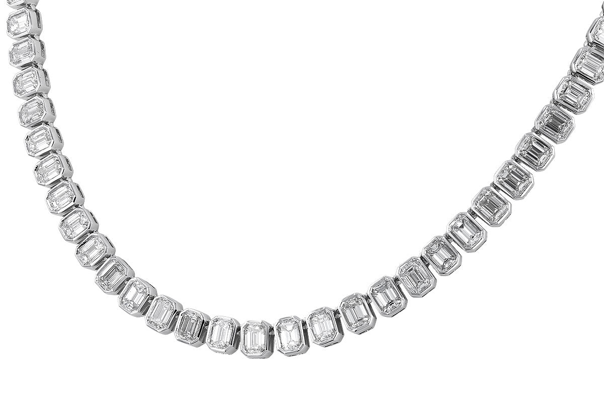 Allison Kaufman Fancy-Cut Diamond Necklace in 14K White Gold, 10.30 ctw, alternate view