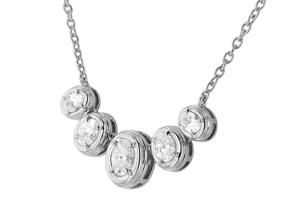 Allison Kaufman Fancy-Cut Diamond Necklace in 14K White Gold, 0.85 ctw, alternate view