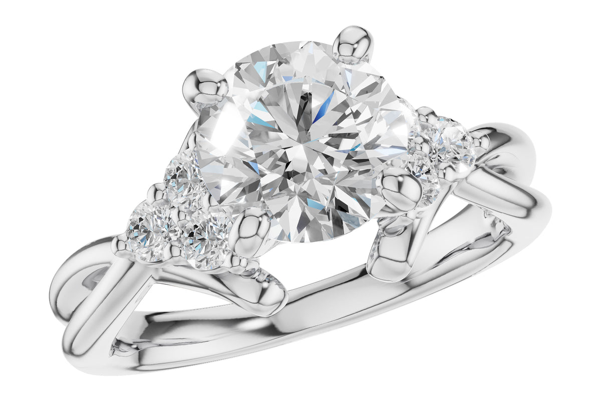 Allison Kaufman Diamond Engagement Ring Semi-Mount in 14K White Gold, 0.25 ctw (L7952)