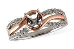 Allison Kaufman Diamond Engagement Ring Semi-Mount in 14K Two-Tone Gold, 0.22 ctw (L7531)