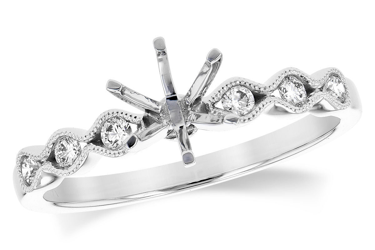 Allison Kaufman Diamond Engagement Ring Semi-Mount in 14K White Gold, 0.15 ctw (L7799)