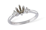 Allison Kaufman Diamond Engagement Ring Semi-Mount in 14K White Gold, 0.14 ctw (L7161)