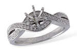 Allison Kaufman Diamond Engagement Ring Semi-Mount in 14K White Gold, 0.28 ctw (L7380)