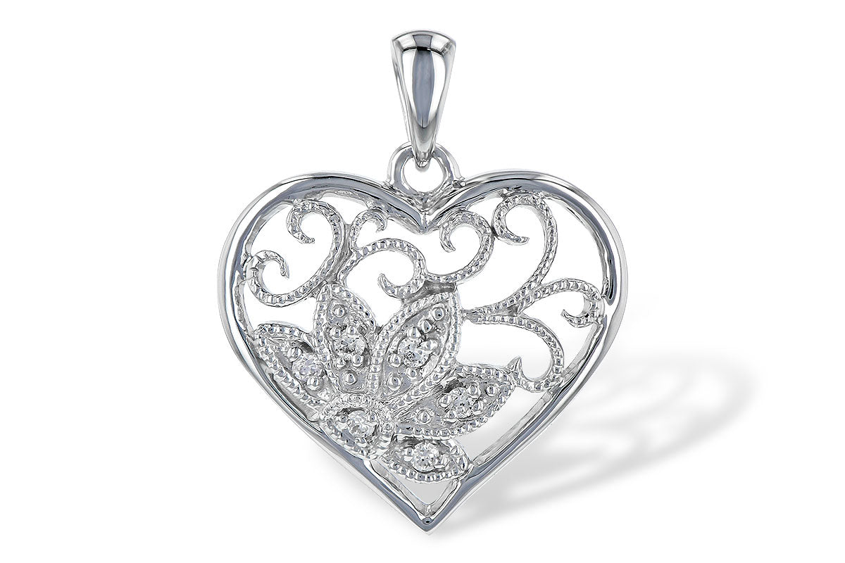 Allison Kaufman Diamond Pendant in 14K White Gold, 0.03 ctw (X13065)