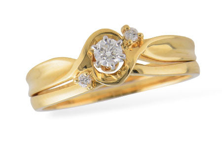Allison Kaufman Diamond Bridal Set in 14K Yellow Gold, 0.15 ctw