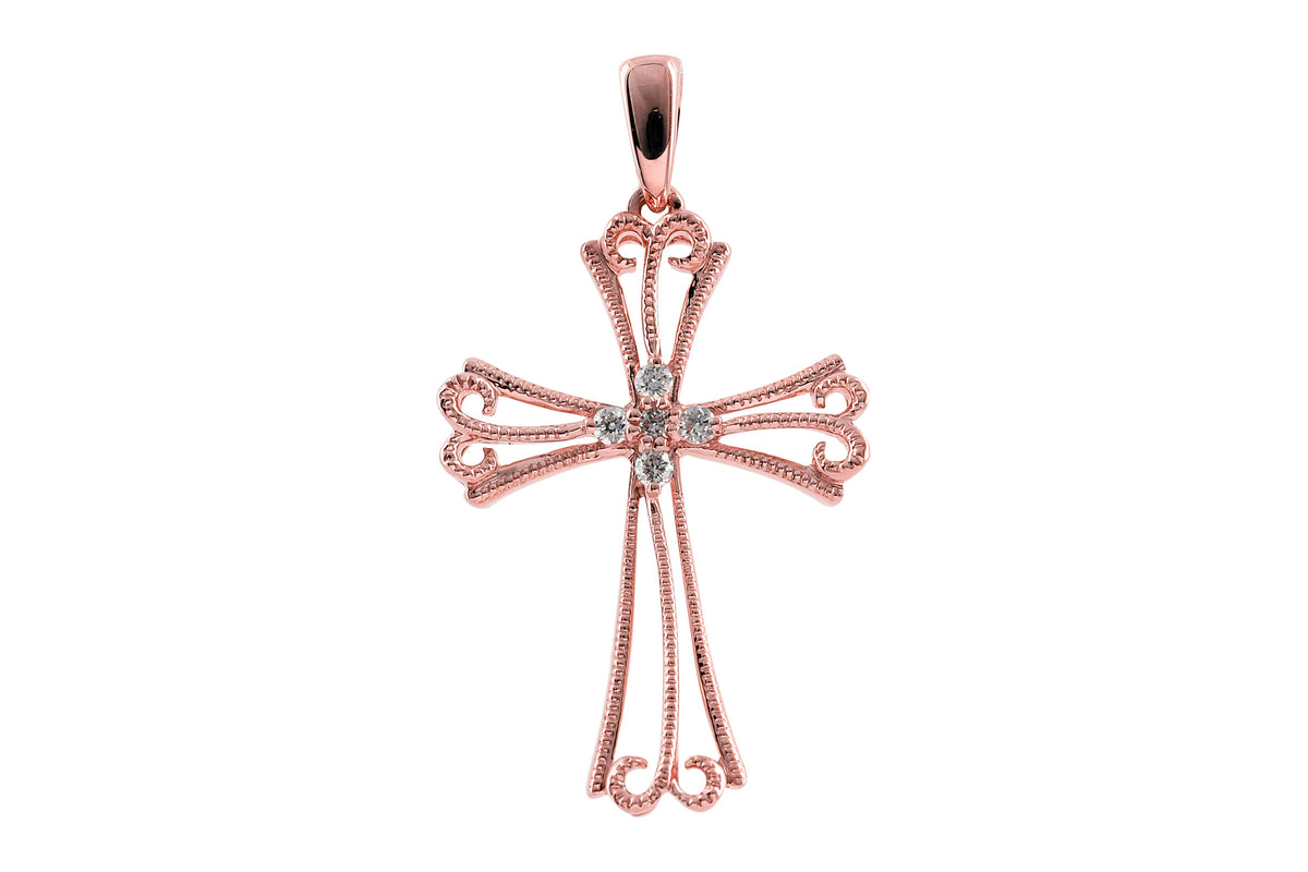 Allison Kaufman Diamond Pendant in 14K Rose Gold, 0.05 ctw (P6506)