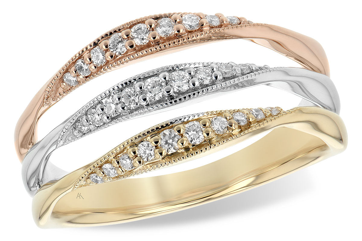 Allison Kaufman Diamond Ring in 14K Tri-Tone Gold, 0.25 ctw