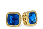 Allison Kaufman London Blue Topaz Earrings in 14K Yellow Gold, 2.20 ctw