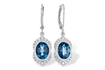 Allison Kaufman London Blue Topaz & Diamond Earrings in 14K White Gold, 2.64 ctw