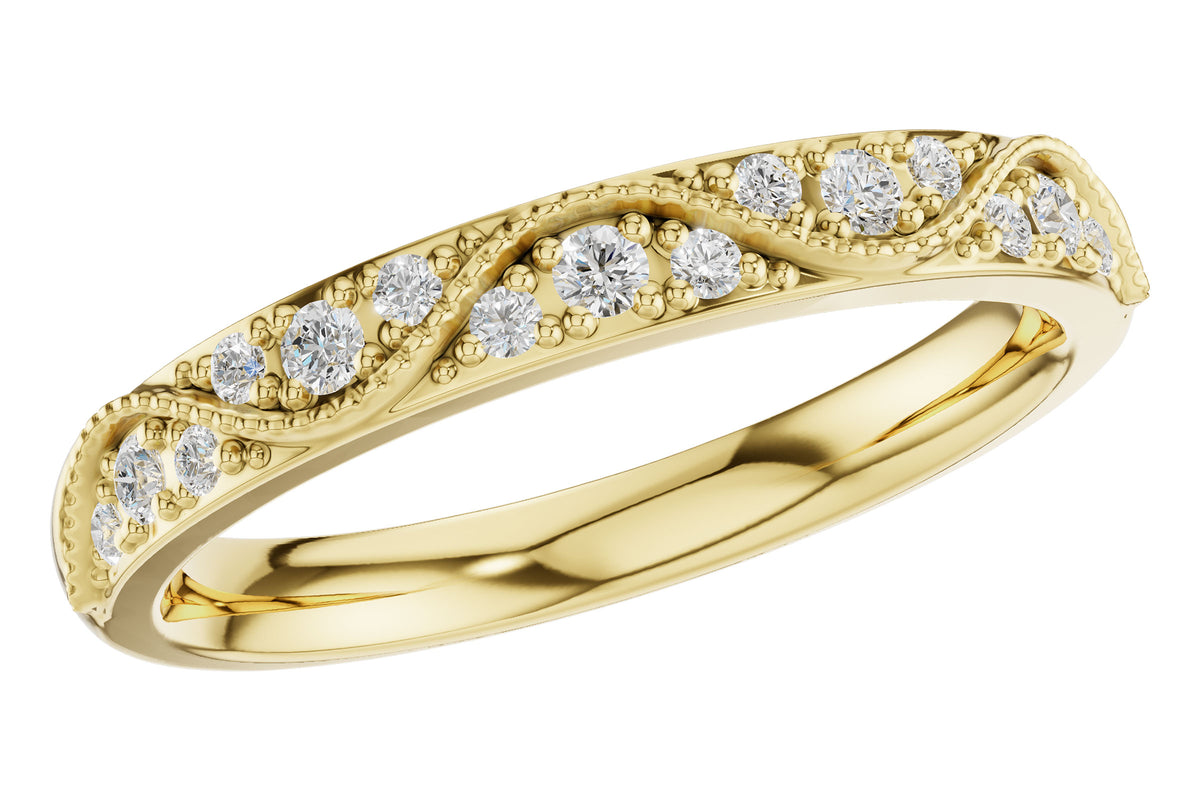 Allison Kaufman Diamond Wedding Band in 14K Yellow Gold, 0.14 ctw (W2735)