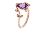 Allison Kaufman Amethyst & Diamond Ring in 14K Rose Gold, 0.94 ctw, alternate view