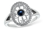Allison Kaufman Sapphire & Diamond Ring in 14K White Gold, 0.44 ctw