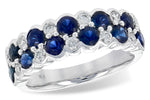 Allison Kaufman Sapphire & Diamond Wedding Band in 14K White Gold, 1.90 ctw (W2356)