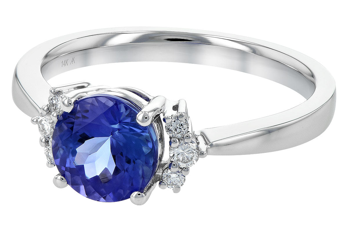 Allison Kaufman Tanzanite & Diamond Ring in 14K White Gold, 1.66 ctw, alternate view