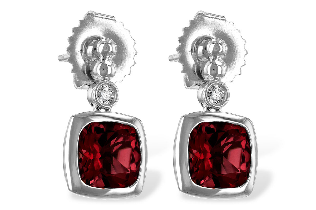 Allison Kaufman Garnet & Diamond Earrings in 14K White Gold, 1.72 ctw