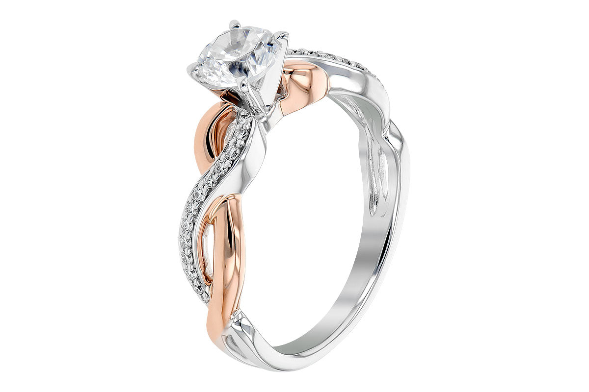 Allison Kaufman Diamond Engagement Ring Semi-Mount in 14K Yellow & White Gold, 0.09 ctw (L7539), alternate view