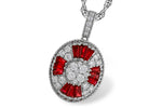 Allison Kaufman Ruby & Diamond Necklace in 14K White Gold, 0.78 ctw