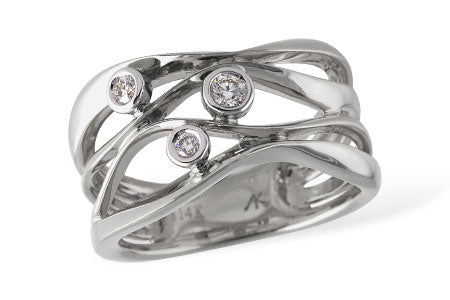 Allison Kaufman Diamond Wedding Band in 14K White Gold, 0.14 ctw (W1789)