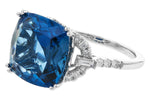 Allison Kaufman London Blue Topaz & Diamond Ring in 14K White Gold, 9.25 ctw, alternate view