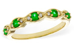 Allison Kaufman Emerald & Diamond Wedding Band in 14K Yellow Gold, 0.27 ctw
