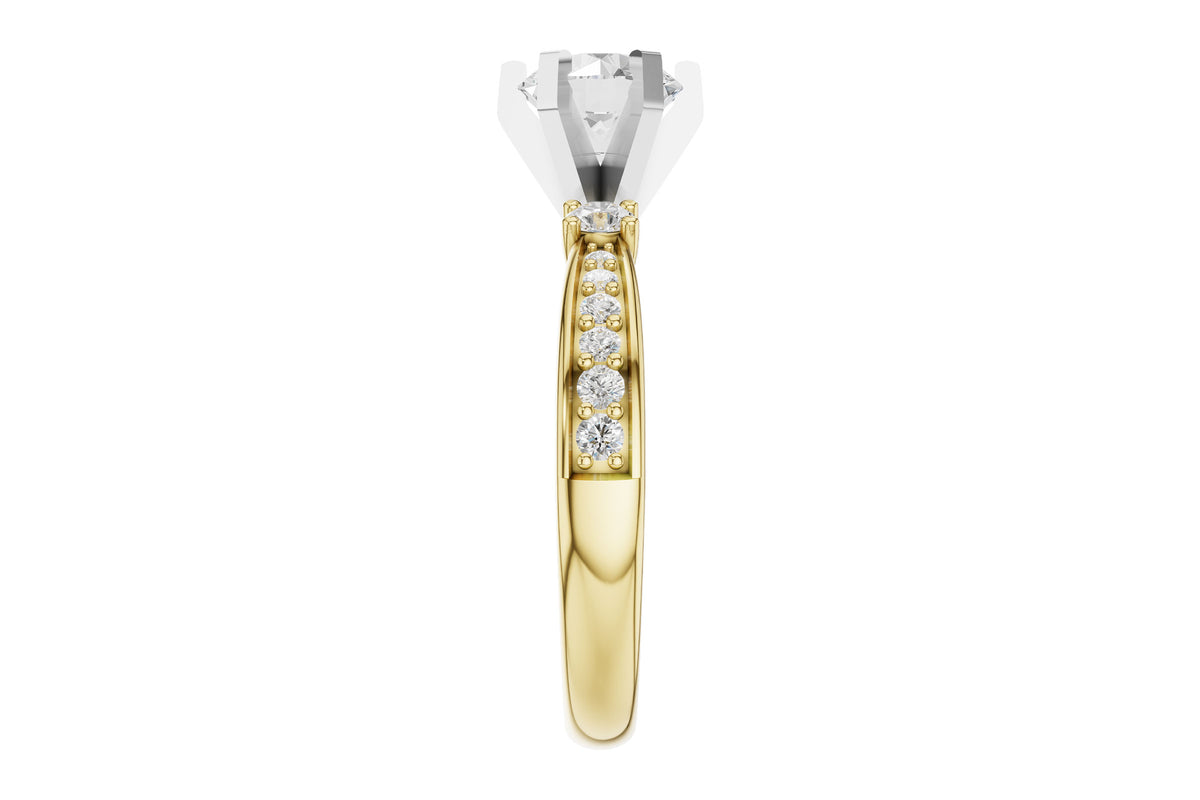 Allison Kaufman Diamond Engagement Ring Semi-Mount in 14K Yellow Gold, 0.32 ctw, alternate view