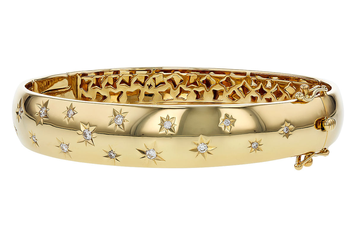 Allison Kaufman Diamond Bangle Bracelet in 14K Yellow Gold, 0.30 ctw, alternate view