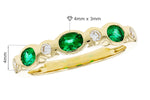 Allison Kaufman Emerald & Diamond Wedding Band in 14K Yellow Gold, 0.56 ctw, alternate view
