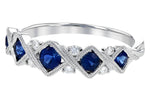 Allison Kaufman Sapphire & Diamond Wedding Band in 14K White Gold, 0.65 ctw, alternate view