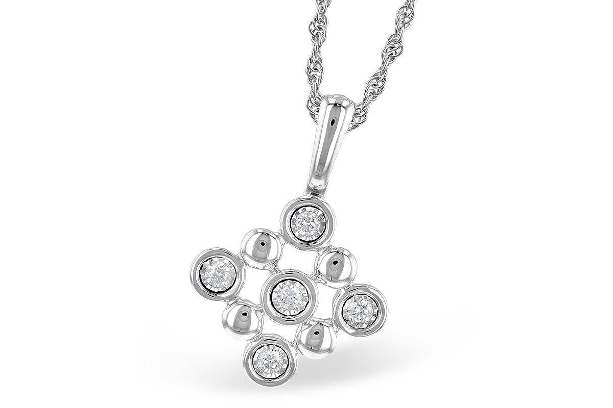 Allison Kaufman Diamond Necklace in 14K White Gold, 0.14 ctw (N8207)