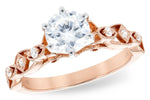 Allison Kaufman Diamond Engagement Ring Semi-Mount in 14K Rose Gold, 0.12 ctw (L7744)
