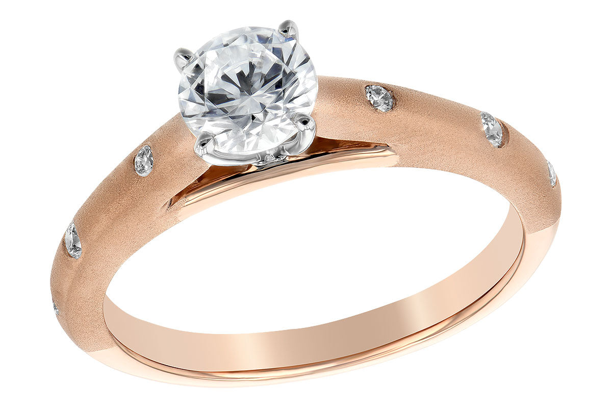 Allison Kaufman Diamond Engagement Ring Semi-Mount in 14K Rose Gold, 0.07 ctw, alternate view