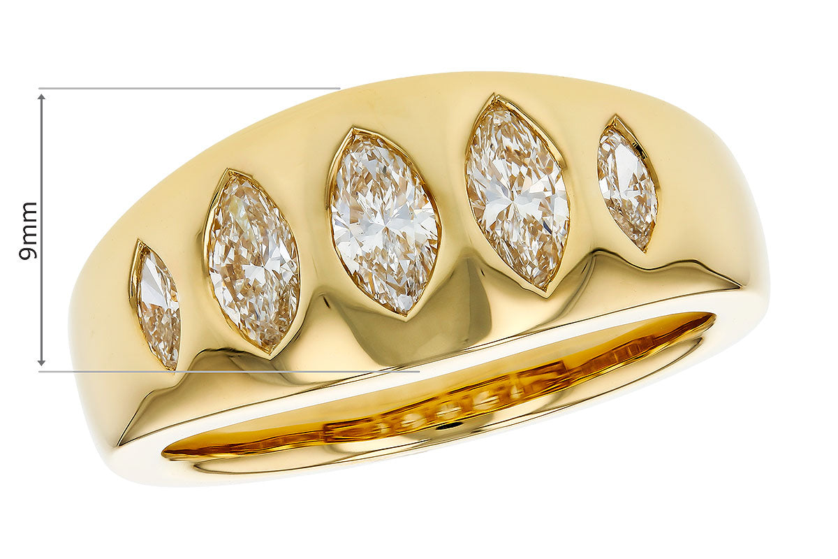 Allison Kaufman Fancy-Cut Diamond Wedding Band in 14K Yellow Gold, 0.95 ctw, alternate view