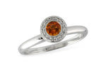 Allison Kaufman Citrine & Diamond Ring in 14K White Gold, 0.25 ctw