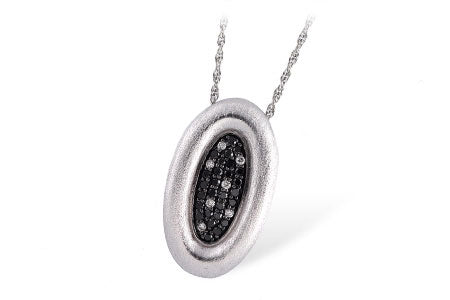 Allison Kaufman Black Diamond Necklace in 14K White Gold, 0.37 ctw