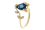 Allison Kaufman London Blue Topaz & Diamond Ring in 14K Yellow Gold, 1.26 ctw, alternate view